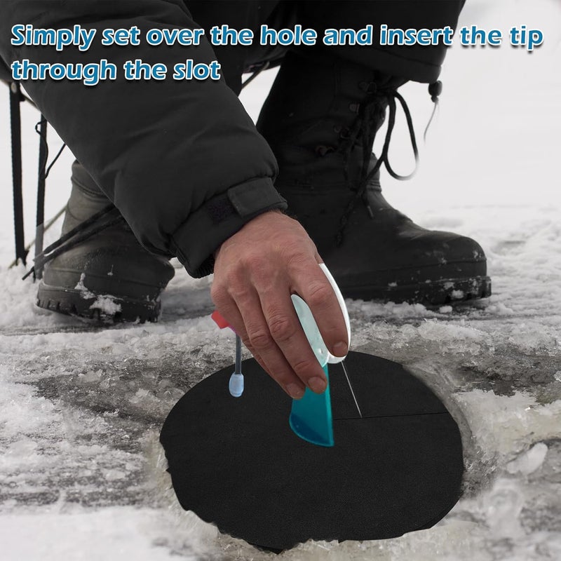 Waybas Ice Fishing Hole Covers, 12 Inch Ice Fishing Hole Insulator Ice Hole Covers Lid Ice Fish Tip Ups Ice Fishing Equipment Winter Fishing Accessories for Fish Houses - Image 3